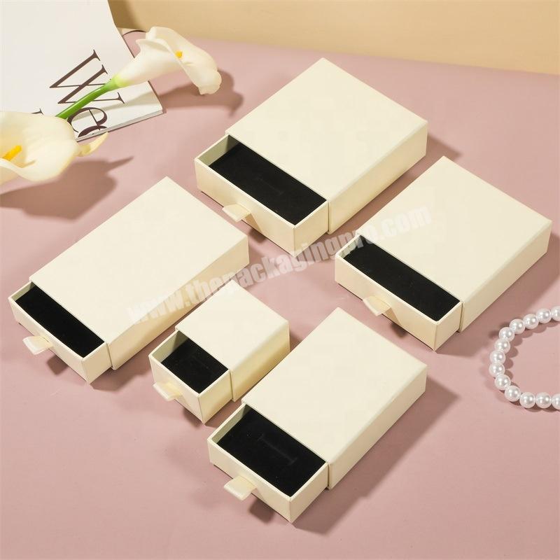 Ready Stock Drawer Cream Cardboard Jewelry Gift Box Gift Packaging Box With Logo