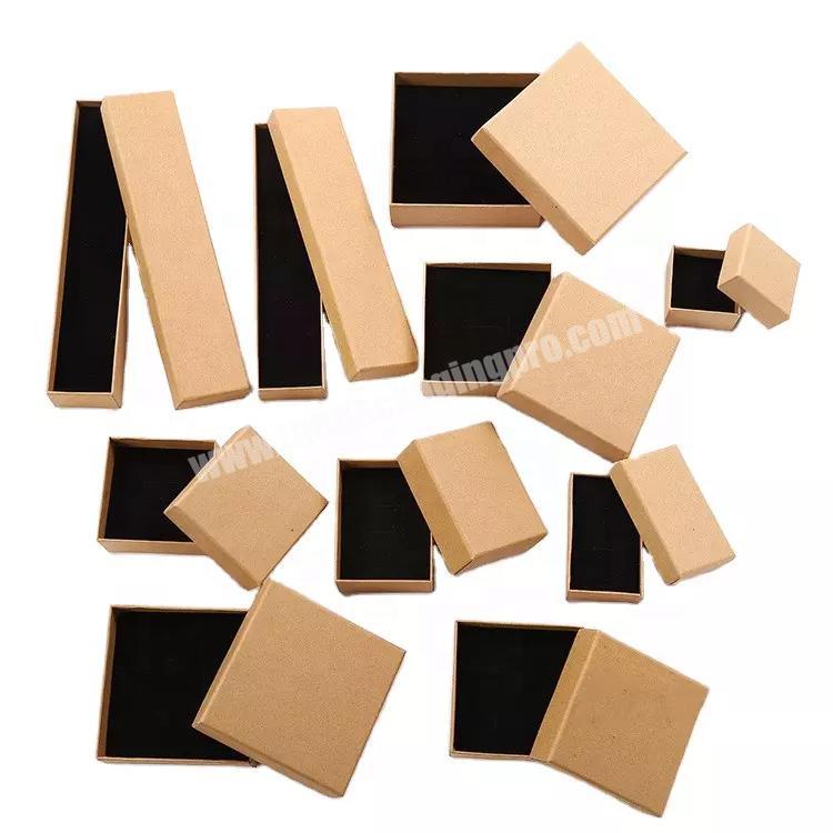 White Llid And Base Paper Brown Kraft Cardboard Jewelry Box Custom Jewelry Packaging With Logo