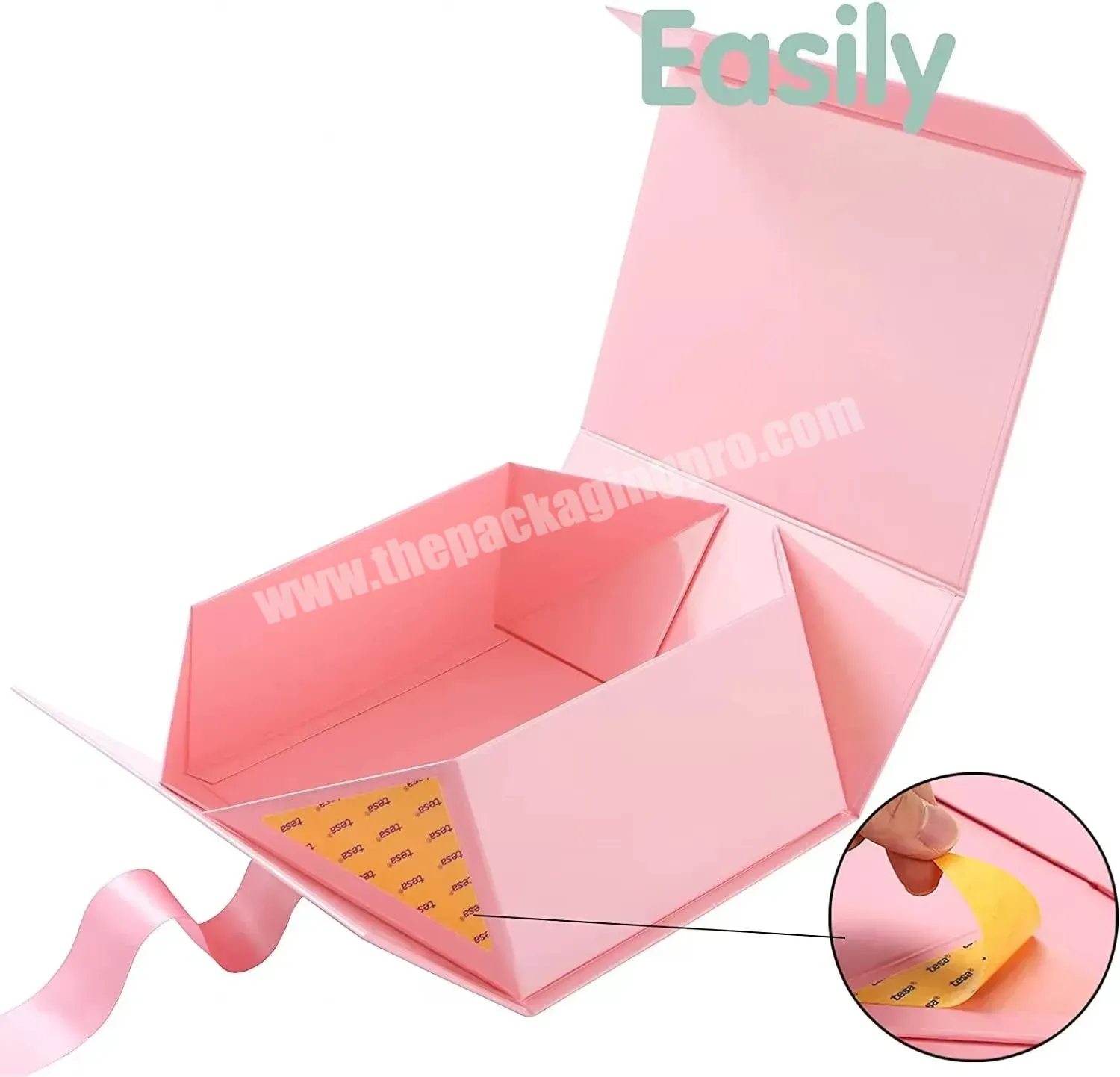Cardboard Rigid Box Luxury Pink Gift Box Storage Folding Paper Gift Box Packaging - Buy Magnetic Gift Box,Large Rigid Paper Cardboard Gift Packaging Magnetic Folding Box,Custom Made White Box Gifts Packaging With Magnetic Lids.