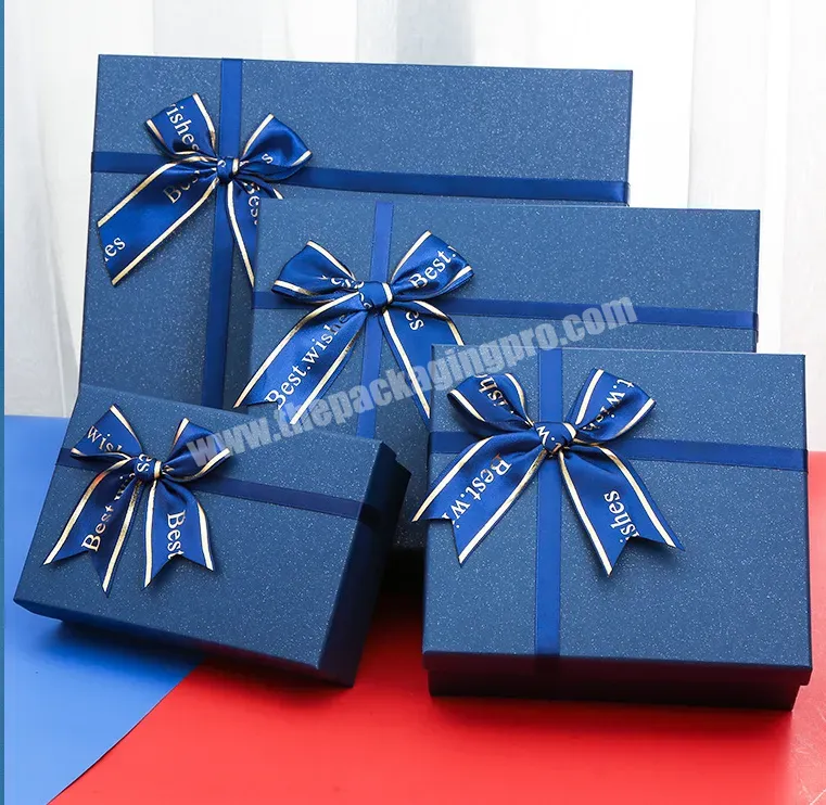 Custom Elegant Blue Lift-off Lid Shoulder Neck Lid And Base Boxes Gift Package 2 Pieces Rigid Paper Box - Buy Elegant Blue Lift-off Lid Boxes,Lid And Base Boxes Gift,Gift Package 2 Pieces Rigid Paper Box.