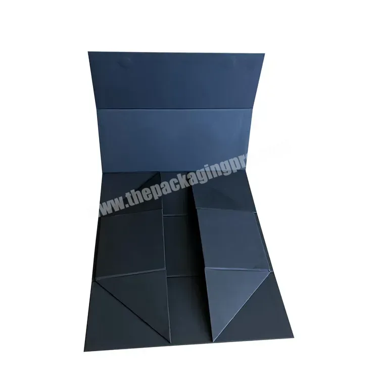 Custom Logo Printed Rigid Black Paperboard Foldable Magnetic Packaging Boxes - Buy Foldable Magnetic Packaging Boxes,Cardboard Gift Boxes,Custom Black Boxes.