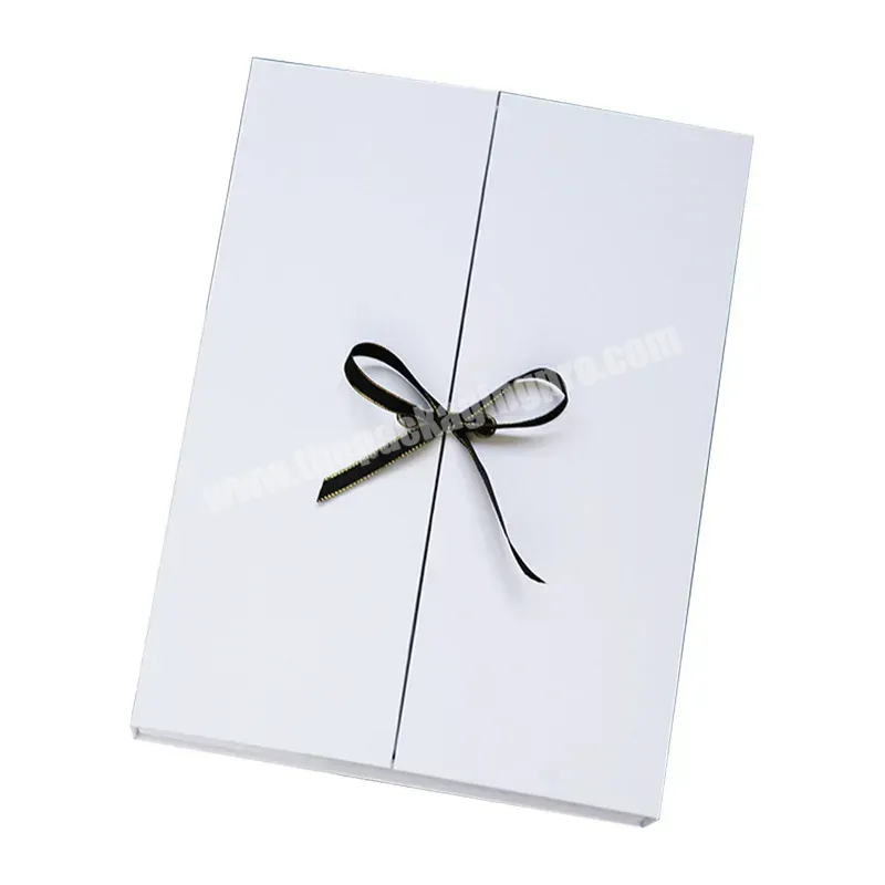 Hot Fancy Open In The Middle Rigid Luxury Paper Gift Box With Ribbon Cosmetic Box Packaging - Buy Paper Box With Ribbon,Magnetic Gift Boxes With Ribbon Low Moq,Ribbon Bow Gift Packaging Box Pre Tie Bow For Gift.