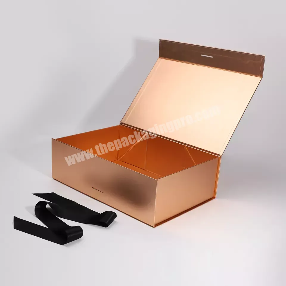 Large Rectangular Foldable Boxes Logo Luxury Paper Magnetic Gift Packaging Box Fancy Black Flip Rigid Brand With Lid - Buy Gift Box Cardboard,Paper Box With Magnet,Carton Foldable Ribbon Gift Paper Box.