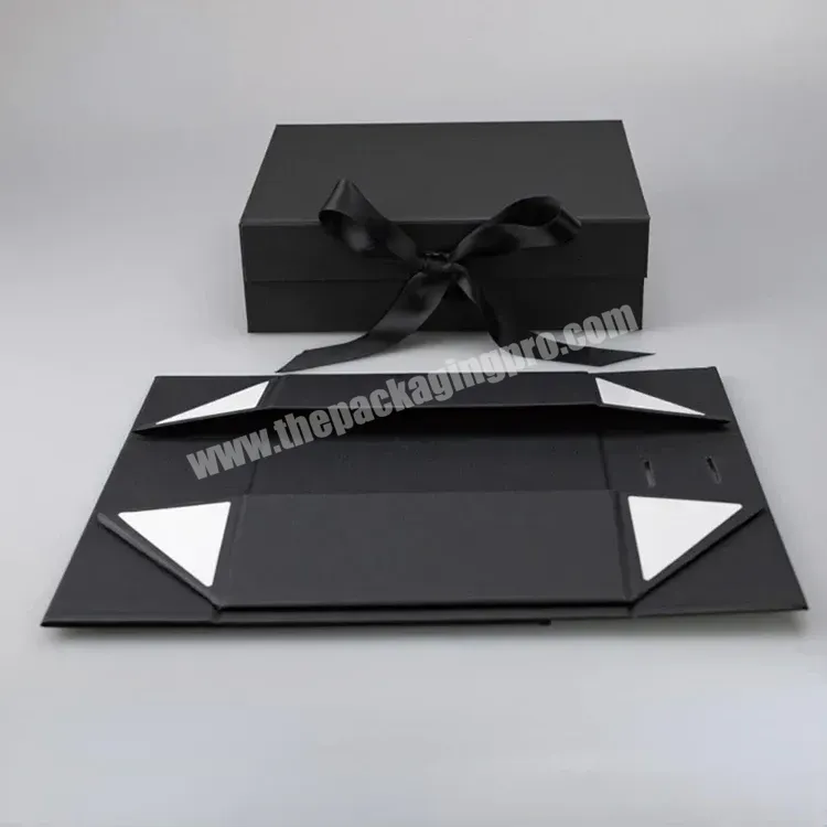 Luxury Black Book Shaped Rigid Cardboard Foldable Gift Box Custom Print Paper Clamshell Magnetic Gift Box - Buy Gift Box,Magnetic Gift Box,Clamshell Gift Box.