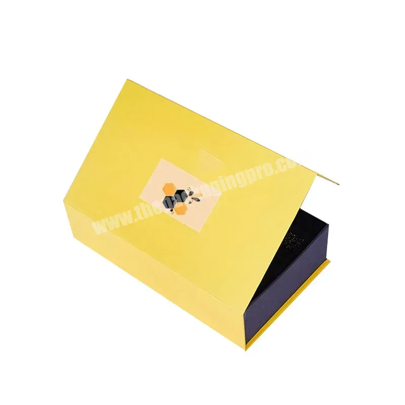 Yellow Rigid Cardboard Gift Box Slide Open Packing Honey Jar Wholesale Luxury Magnetic Paper Gift Folding Boxes - Buy Wholesale Luxury Magnetic Paper Gift Folding Boxes,Rigid Magnet Paper Box With Foam,Magnetic Box Wholesale.