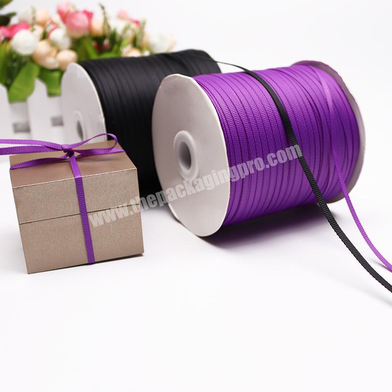 0.3cm 500 YardsRoll Newest Wholesale Fashionable Purple Black Grosgrain Ribbons for Sale