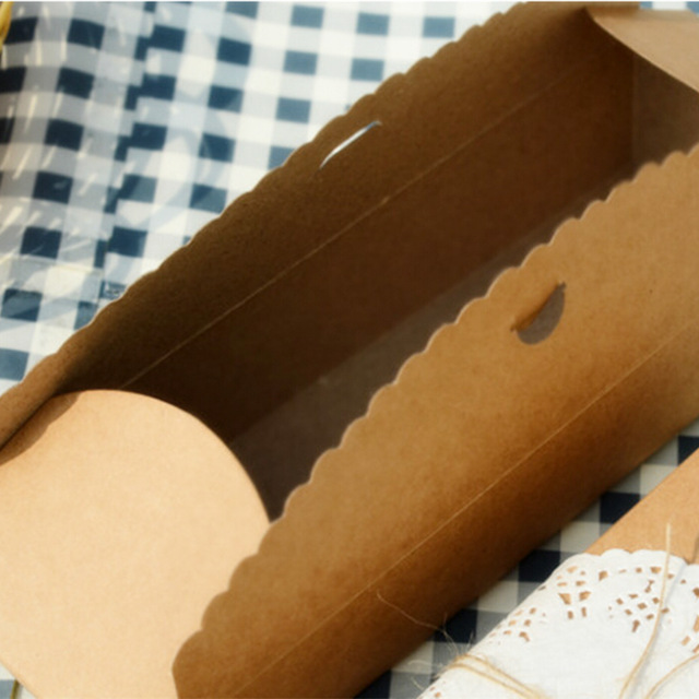10 pieces 21.5**7*4.5cm 350gsm Kraft Paper Boxes For Gift Packing Finger Biscuit Boxes Cookie Boxes