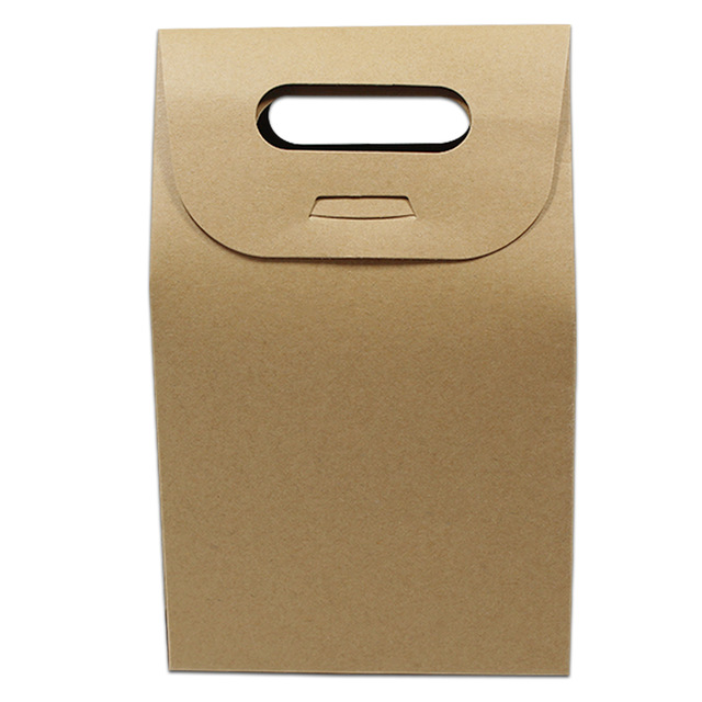 10.5*15+6cm Kraft Paper Box Gift Packing Tote Bag With Handle For Wedding Party Favor Candy Chocolate Snack Nut Storage Package