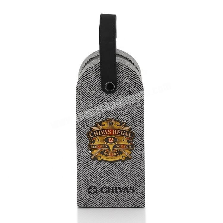 100% Full Inspection High Quality Black Paper Wine Box For Whisky