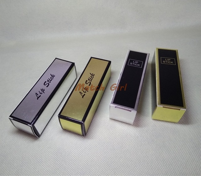 100pcs/lot- 2.5*2.5*8.5cm Black Silver Gold Line Embossed Paper Box Sample Party Gift Lipstick Packaging Boxes