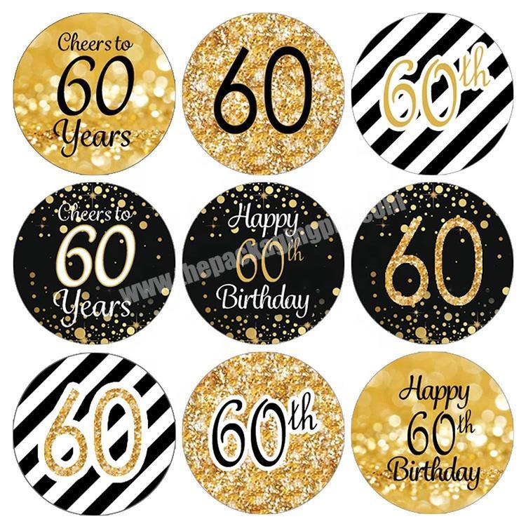 108pcs Custom DIY scrapbook adhesive paper gold sticker for birthday party