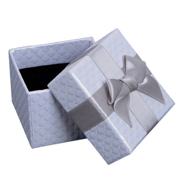 10pcs Present/Gift Box Case Jewelry Box Ring Box Kraft Paper Bowknot (White)