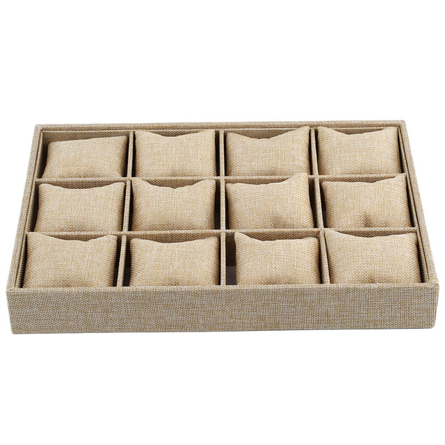 12 Slots Pillow Style Jewelry Watch Bracelet Display Tray Box Necklace Earring Container Boxes Case Jewelry Organizer Gift