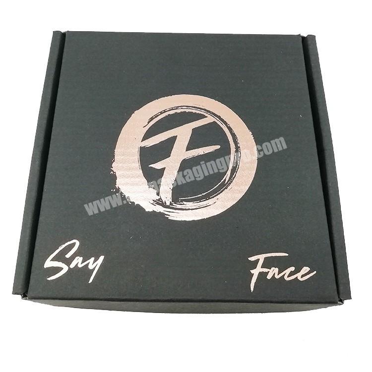 12 years factory custom high quality black paper corrugated cardboard gold stamping mailer package paper boxes