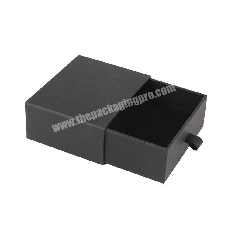 12 years factory customize elegant black small size fancy paper Jewellery Sliding Drawer Gift Cardboard paper Box