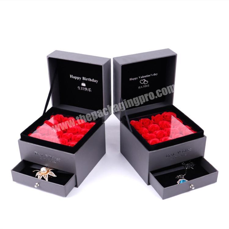 15 Years Factory Free Sample Luxury Flower Gift Box with Drawer