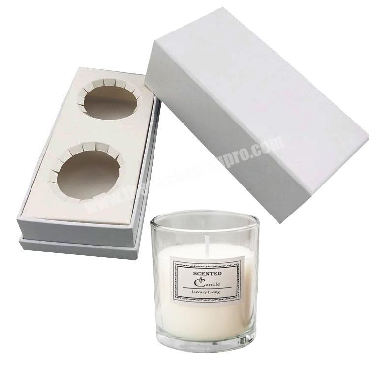 2 pieces rectangle rigid packaging box for candle with card tray gift candle packaging