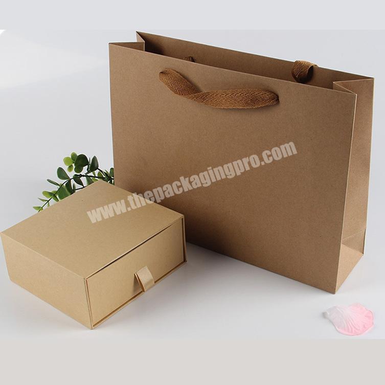 2 size option reusable kraft gift box ready made cardboard sliding boxes