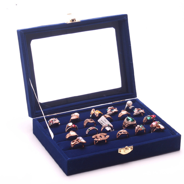 2015 New Fashion Blue Jewelry Accessories Box jewelry box jewelry storage box princess European Cosmetic/casket Wholesale