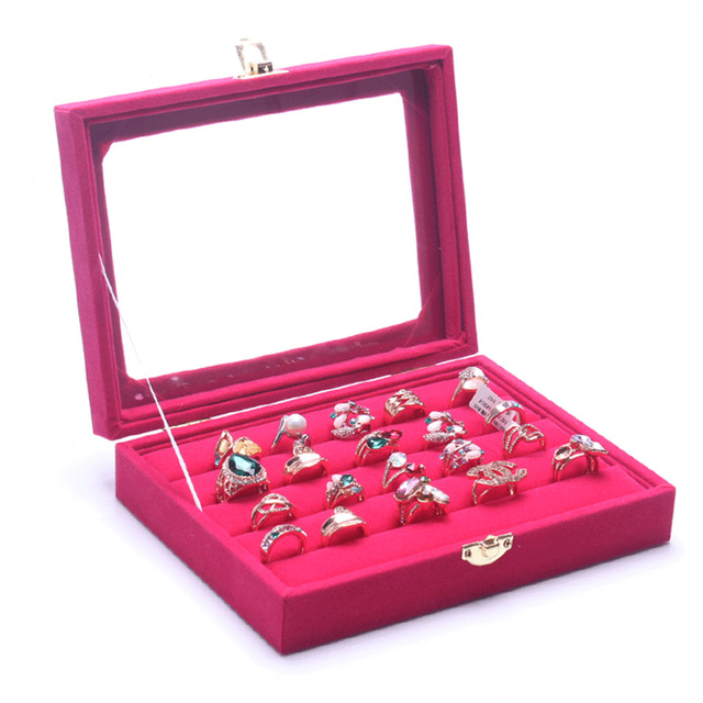 2015 New Fashion Rose Red Jewelry Accessories Box jewelry box jewelry storage box princess European Cosmetic/casket Wholesale