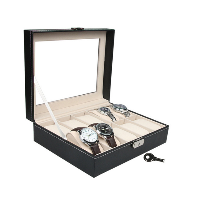 2016 Top Grade Black Jewelry Box Casket Storage Box For Jewelry Exquisite Watch Purpose Jewelry DIsplay Organizer Free Delivery