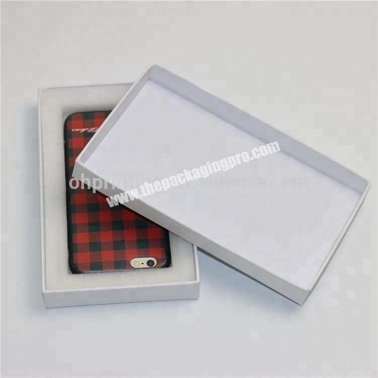2017 white color universal phone case packaging with foam insert