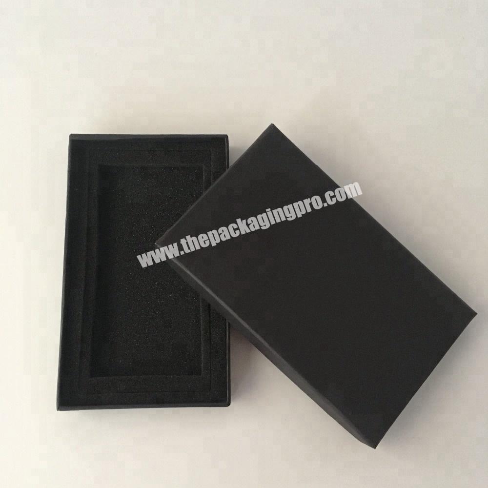 2018 black kraft paper cardboard box for phone case