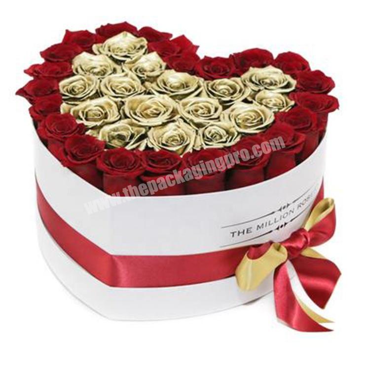 2018 Elegant best valentine flower box to your girl weedingbirthday gift packing with heart shape