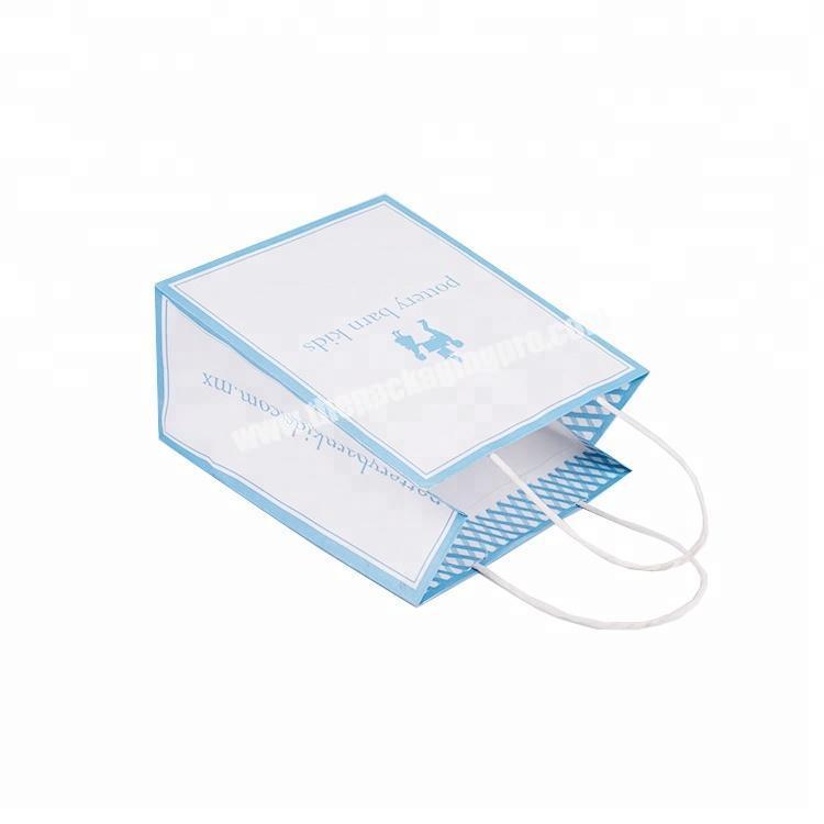 2018 luxury white kraft paper shopping bag with twist handles
