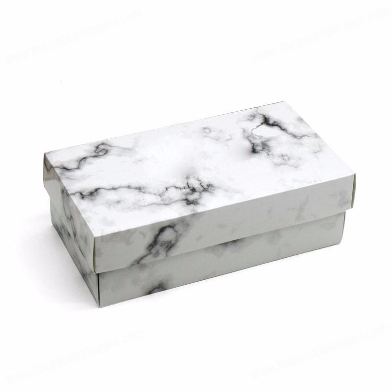 2018 popular marble stone paper design custom card paper lid off gift packaging box