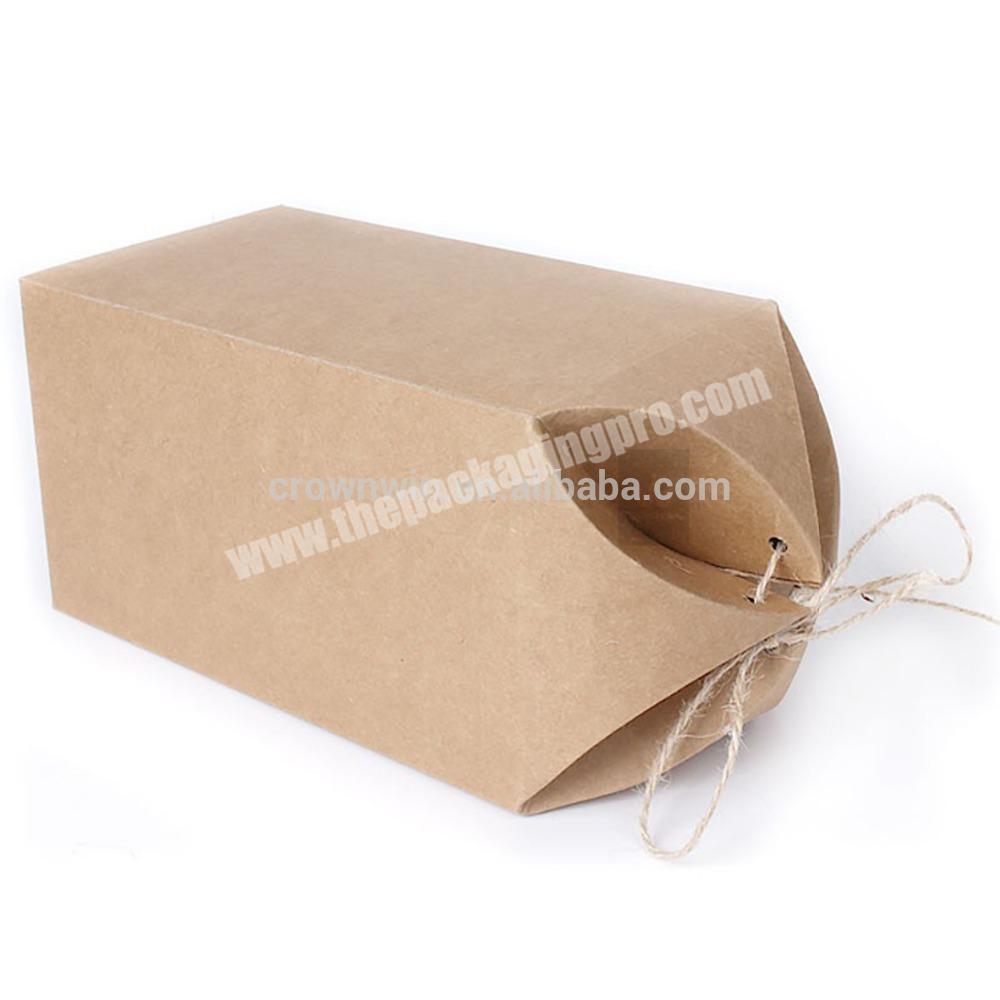 2018 recycled strong brown Kraft Paper Boxes Package With Handle Snack Cookie Chocolates Gifts bag CrownWin