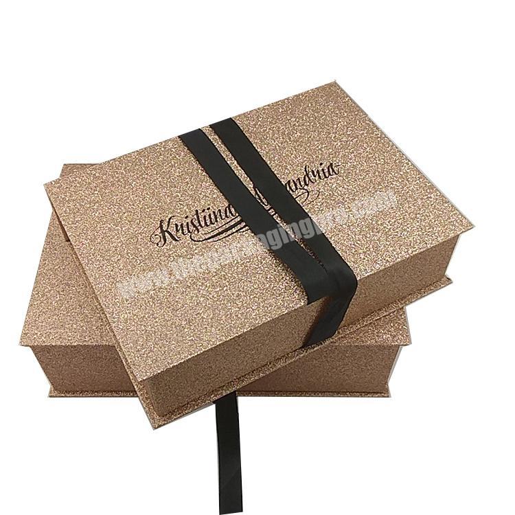 2019 best selling cardboard luxury custom shoe glitter packaging gift box