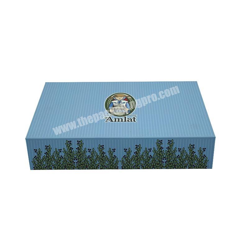 2019 China paper box factory Custom design christmas blue gift box