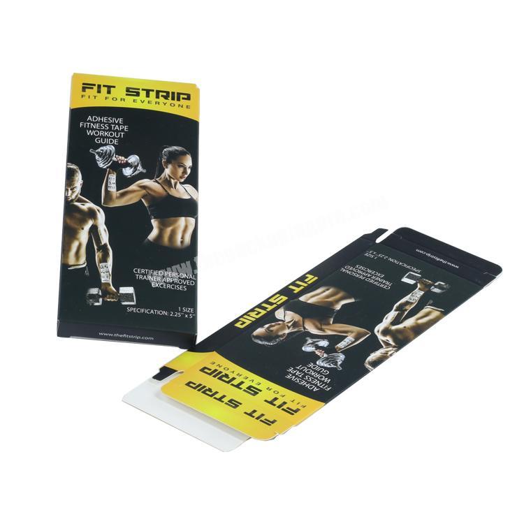 2019 Custom logo CMYK folding paper small fitness strip band packaging gift box with hook