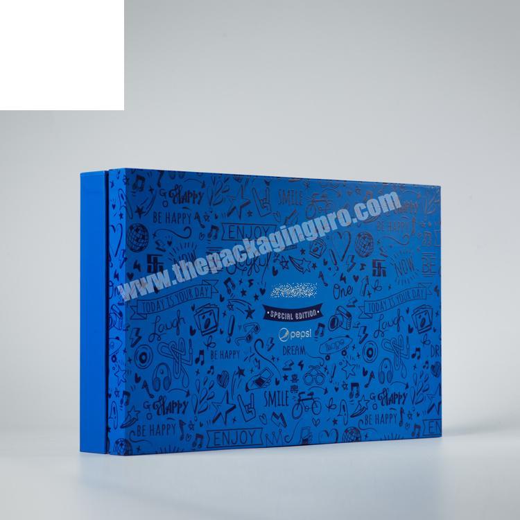 2019 Customized blue lid and base paper  box CMYK printing gift box