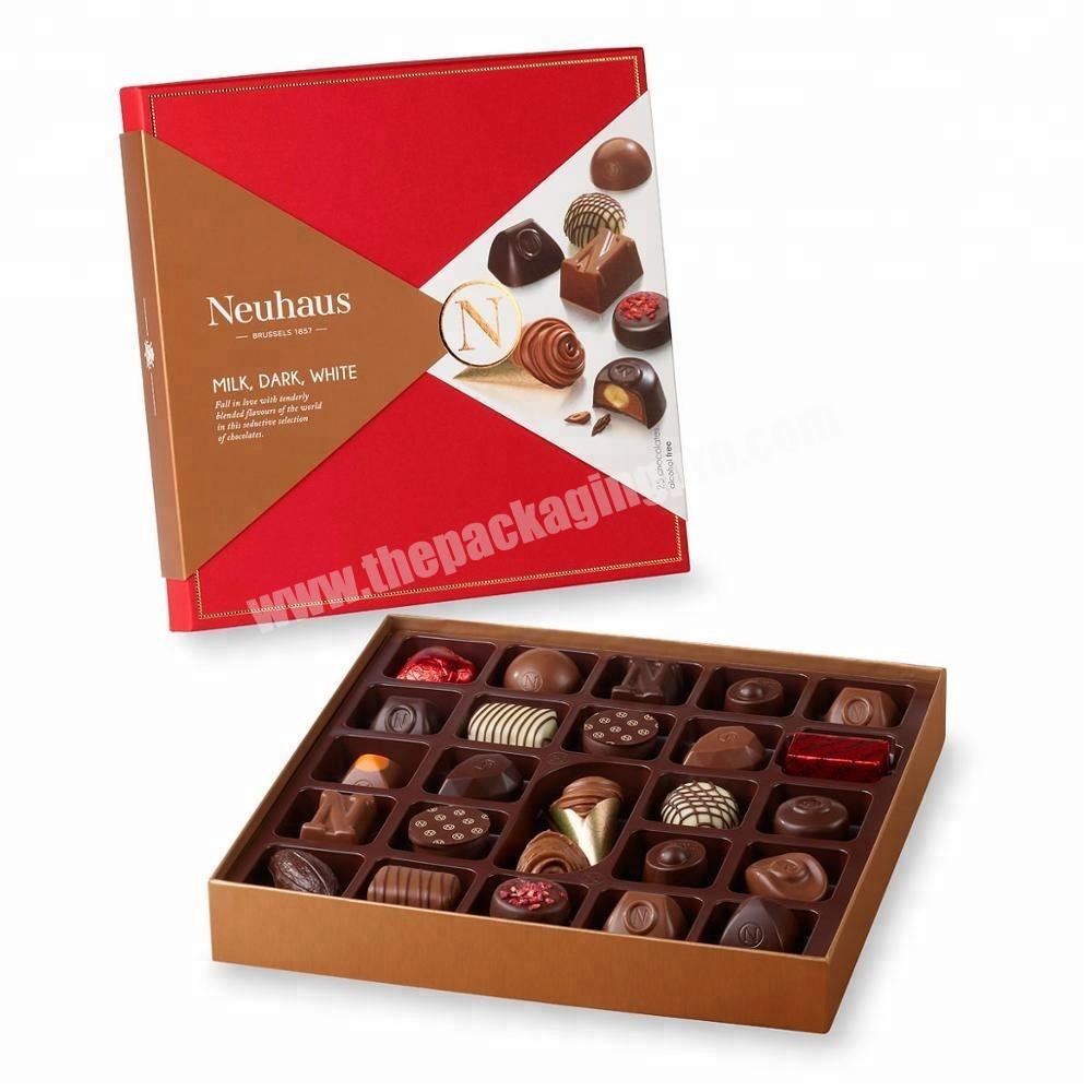 2019 high quality printed square paper chocolate praline gift box