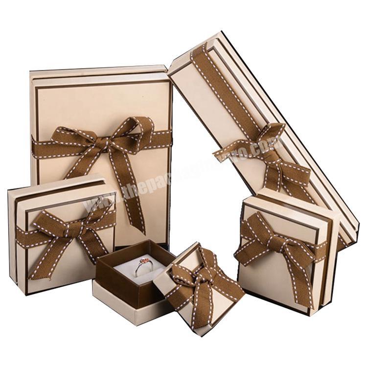 2019 Kraft paper box Tied Ribbon Decorations box Paper Jewelry Gift Box