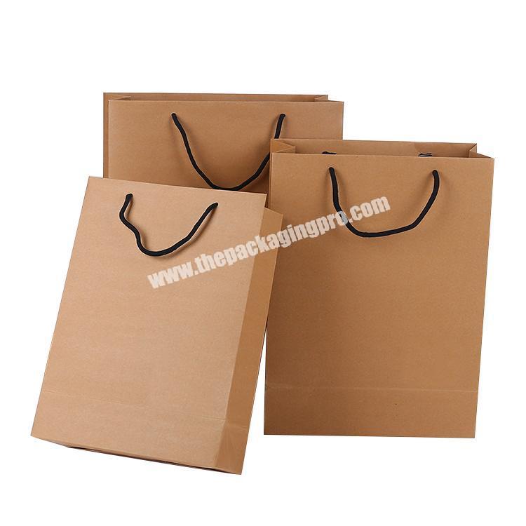 2019 Luxury Custom CMYK Packaging Gift Bags , Recycled Brown Kraft Paper Bag for Wholesale