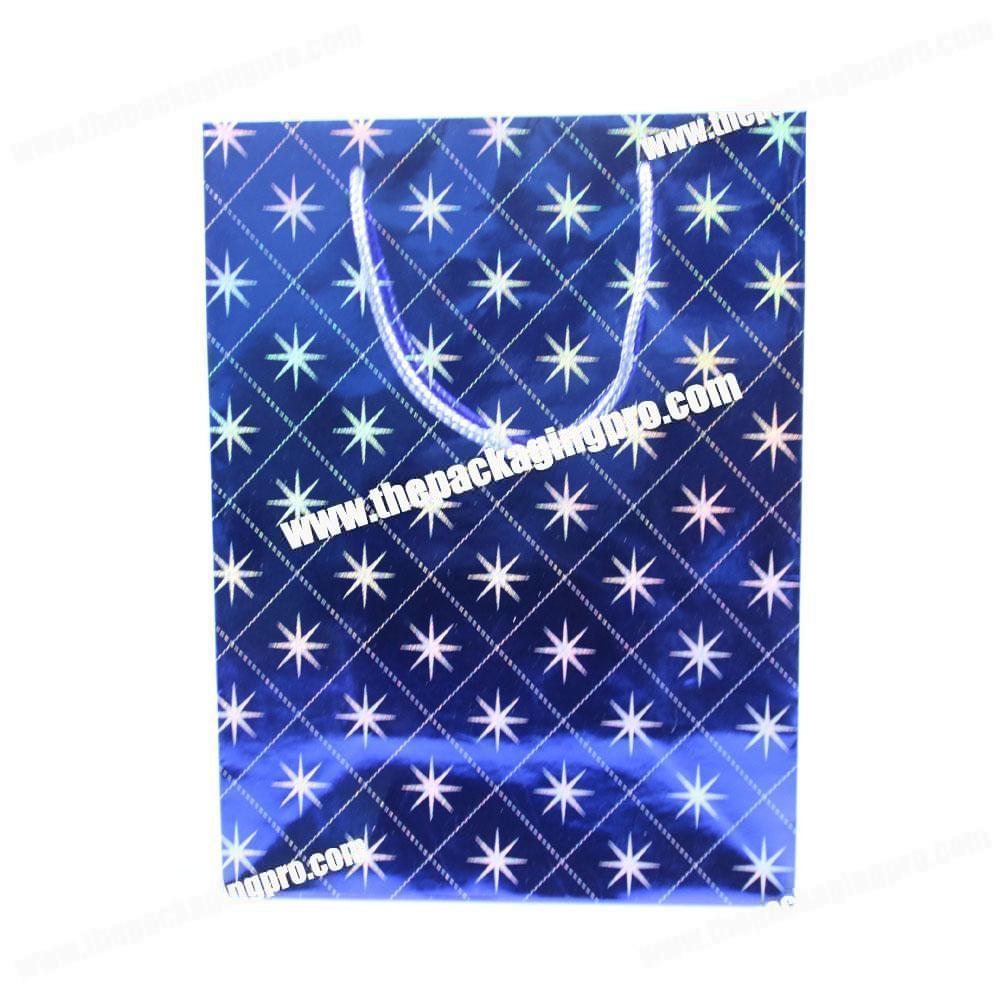2019 New style shining snowflake four colors paper handle bag for wedding party gift packaging