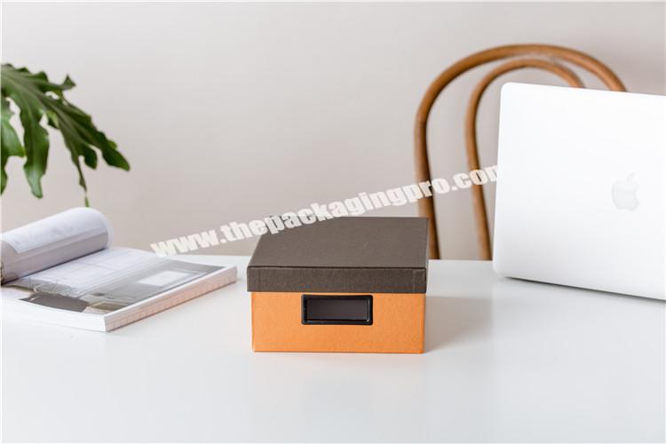 2019 new style wholesale custom size metal framed dustproof orange storage box