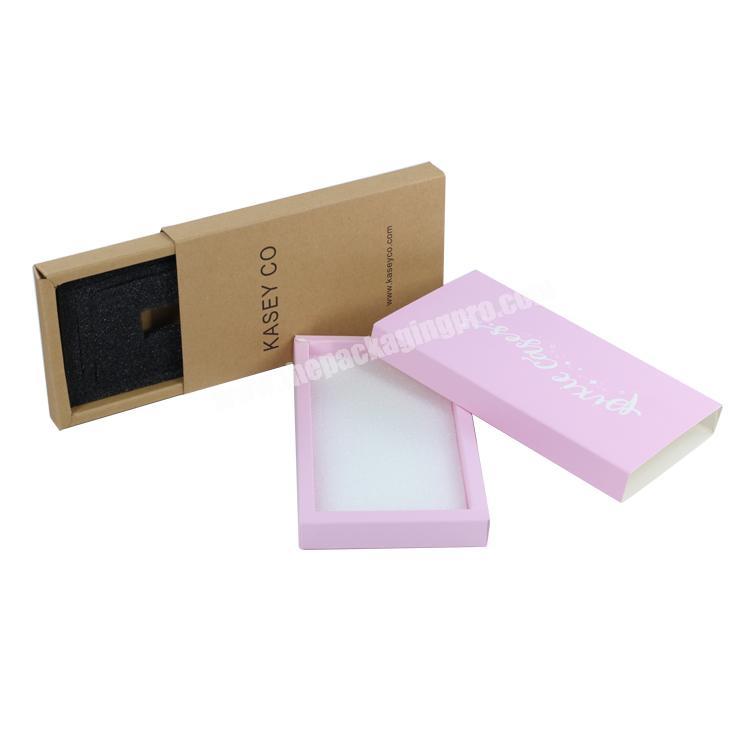 2019 wholesale 350g art paper sliding drawer box , retail phone case packaging for gift