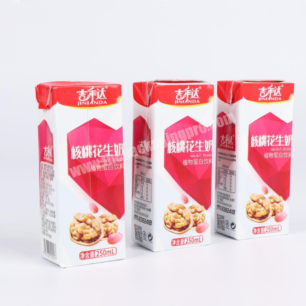 2020 accept new design customized liquid food beverage aseptic paper  packing box for milk,juice