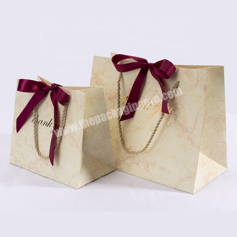 2020 Australia Market Hot Selling Customized Marble Print Gift Packaging Paper Bags For Skincare