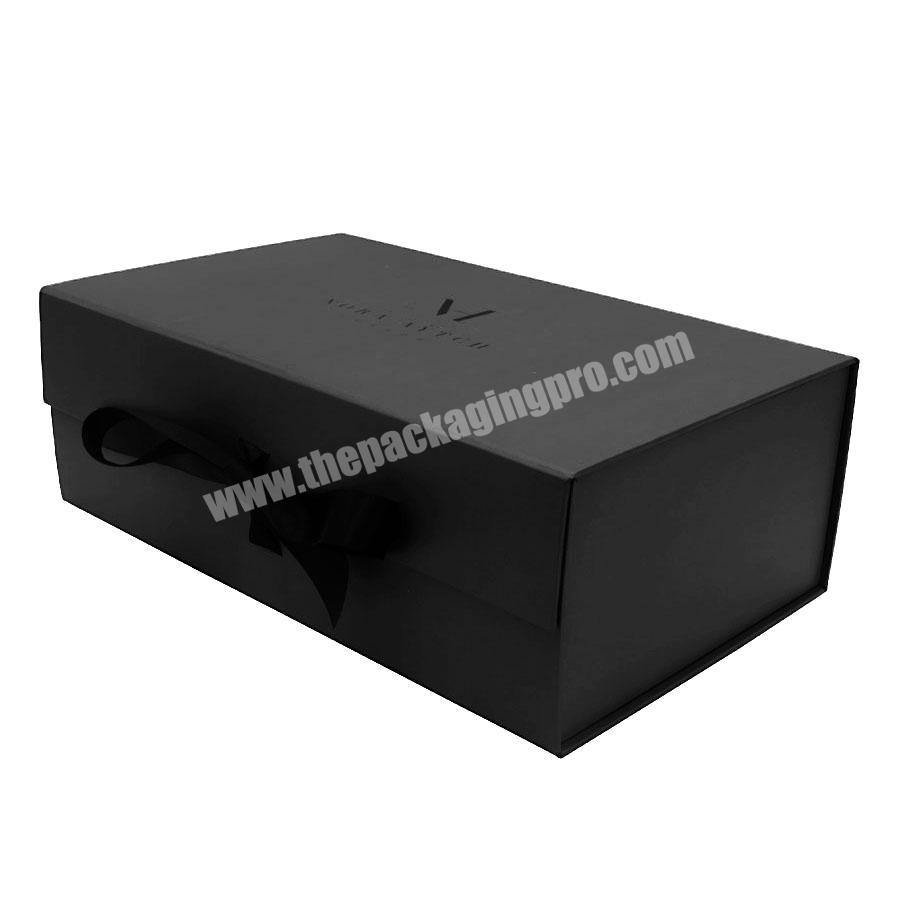 2020 China Luxury Strong Magnetic Matte Black Paper Gift Box Rigid Cardboard Packaging