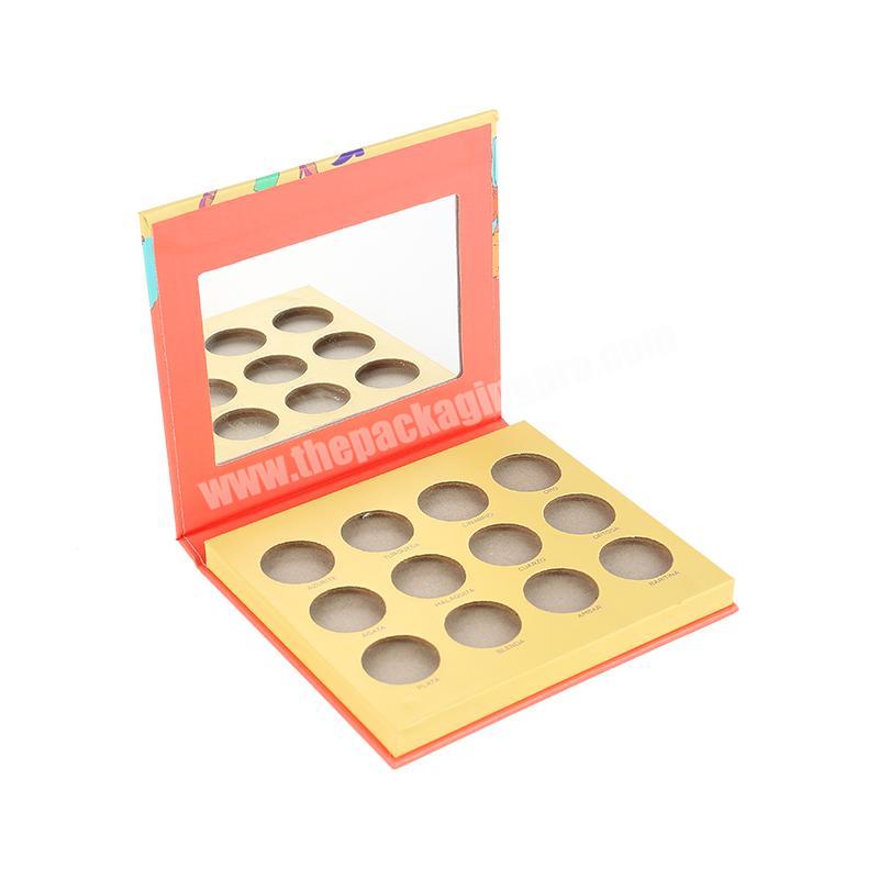 2020 China manufacture cosmetic packaging cardboard cosmetic box with mirror for eyeshadow