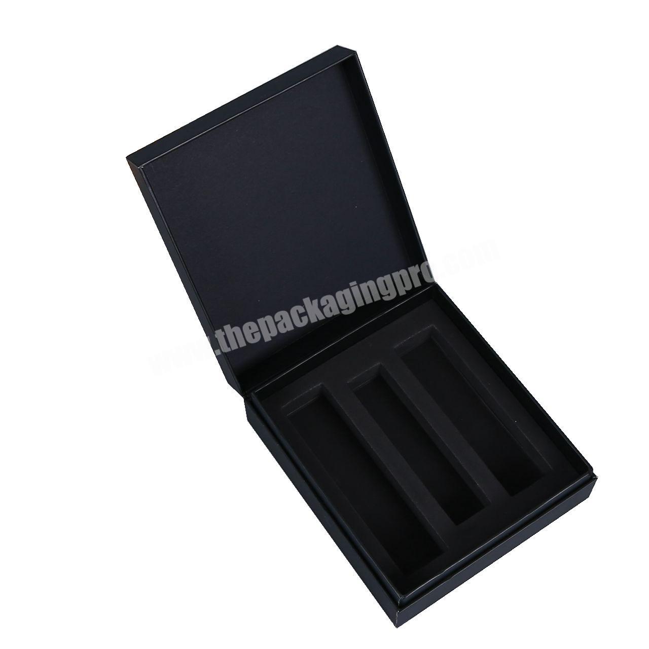 2020 Custom logo black soft touch paper box with foam insert