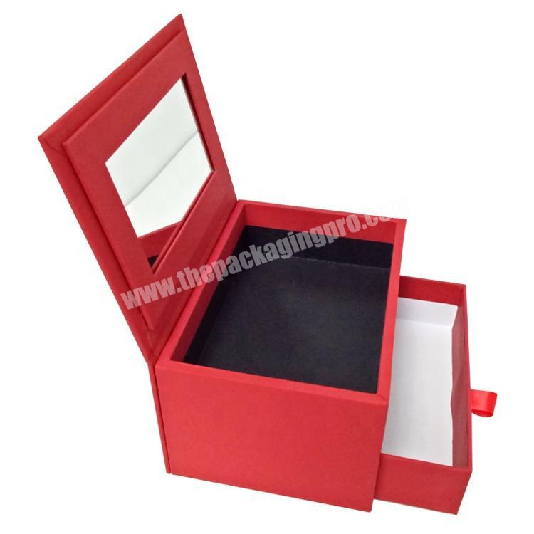 2020 custom logo Double-deck drawer jewelry gift paper packaging box with draw