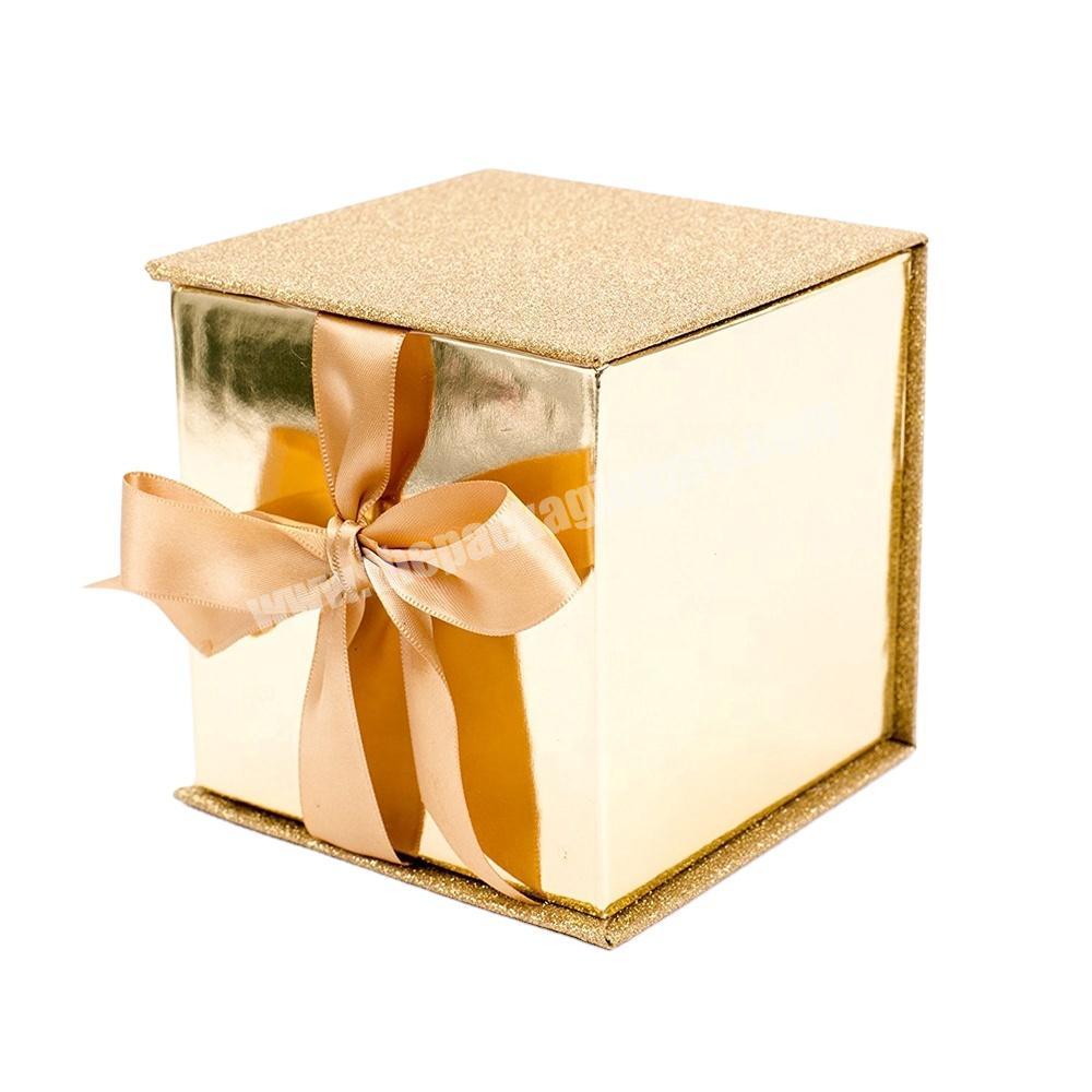 2020 Custom logo Gift Candy Cake Foldable Storage Birthday Box with silk ribbon