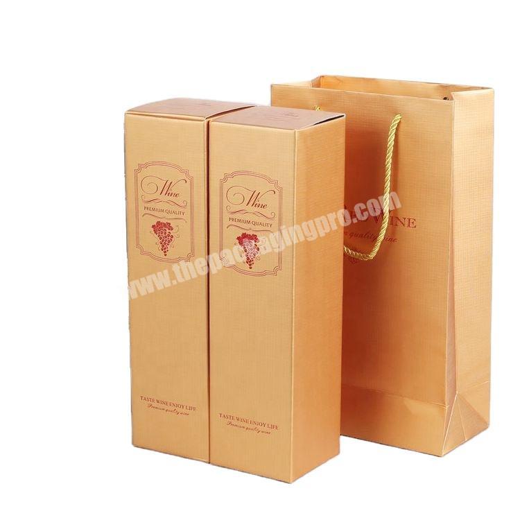 2020 Custom Matt Finish Cardboard Red Wine Bottle Box Packaging For Gift
