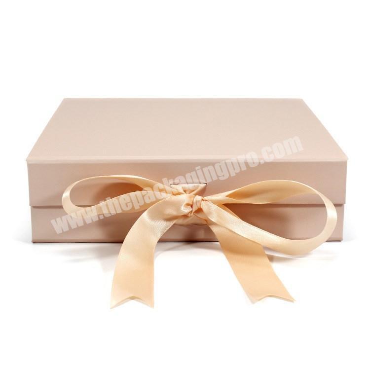 2020 Custom printing cosmetic packaging box corrugated ribbon folding gift box